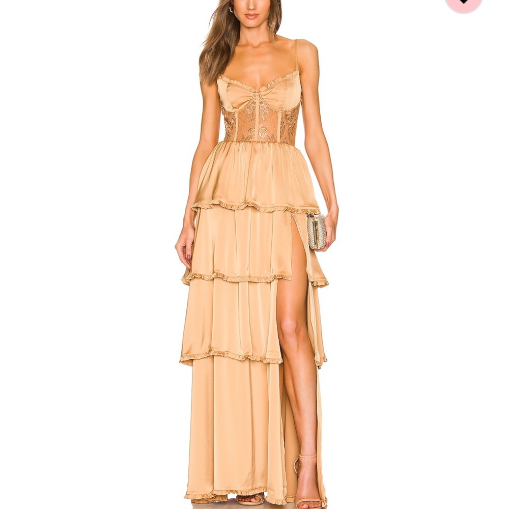 Dakota Gown in Desert Tan V. Chapman | revolve